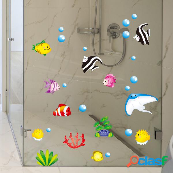 Tropical Cartoon Fish Sea Bubble Oceano Mundo Removable Wall