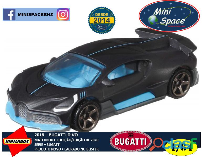 Matchbox 2018 Bugatti Divo cor Preto 1/64