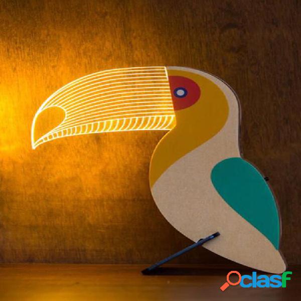 1 PC Papagaio Pássaro Luz Divertida Moda Design Figura de