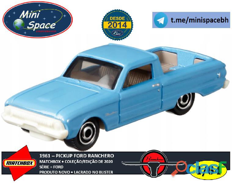 Matchbox 1961 Ford Ranchero Pickup cor Azul 1/64