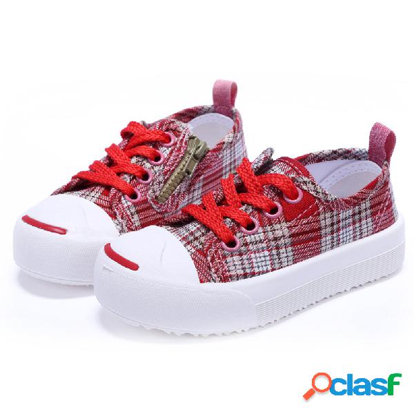 Unisex Kids Side Zipper Confortável antiderrapante Low Top