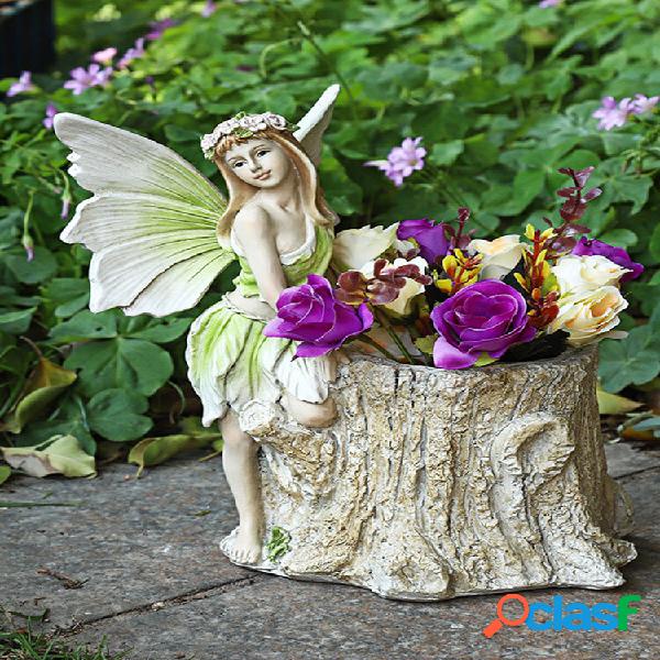 1 PC Resina Giry Vaso Artesanato Jardim Elf Elegante Campo