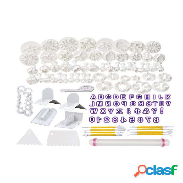114 pcs Cortador de Fondant Cookie Bolo Êmbolo Molde de