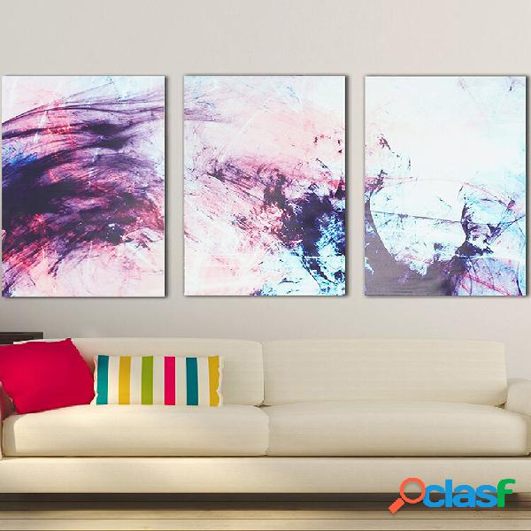 3 unidades de impressão em tela esticada abstrata em