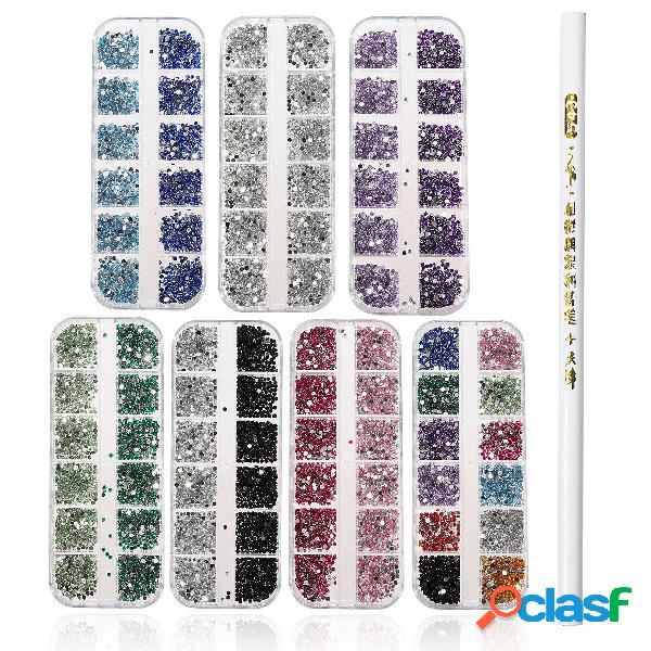 3000Pcs 2mm Round Glitter Rhinestone Bead Diamand Gems