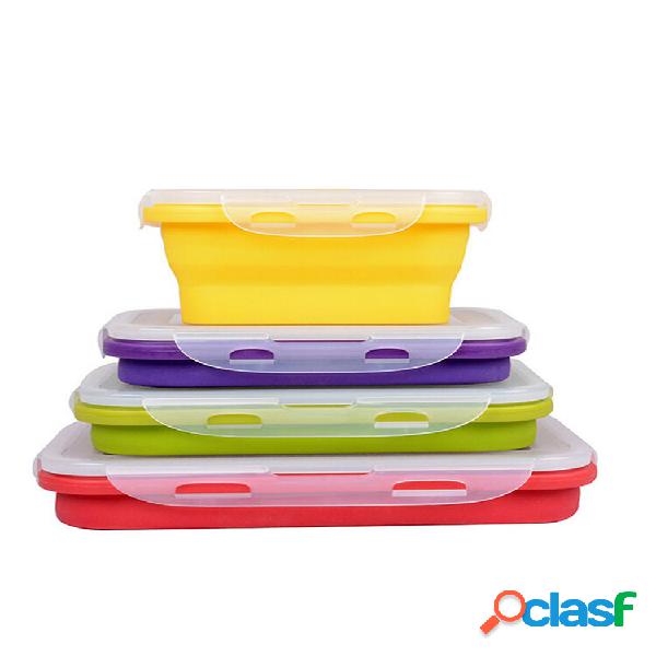 4 pcs Eco Recipiente Lancheira Comida Fresca Manter Box