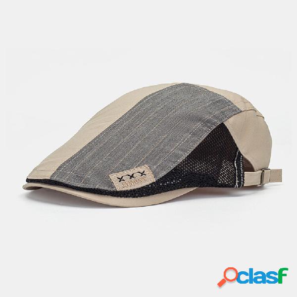 Collrown Men Algodão Malha Patchwork Contraste Cor Pano