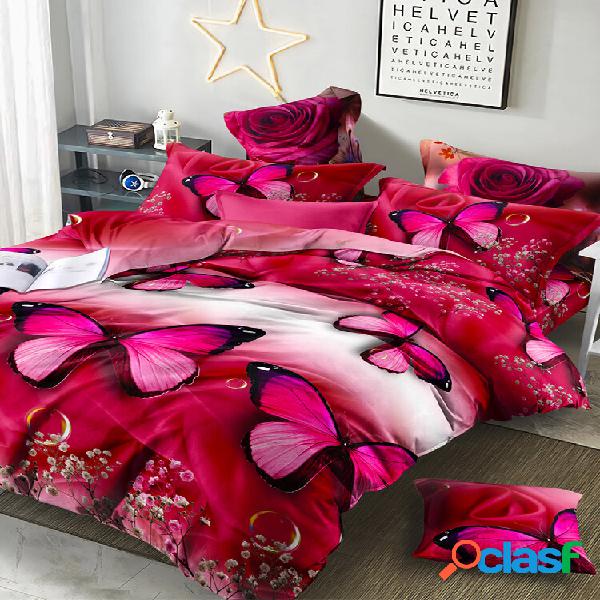 Conjunto de roupa de cama 3D de luxo Folha de cama