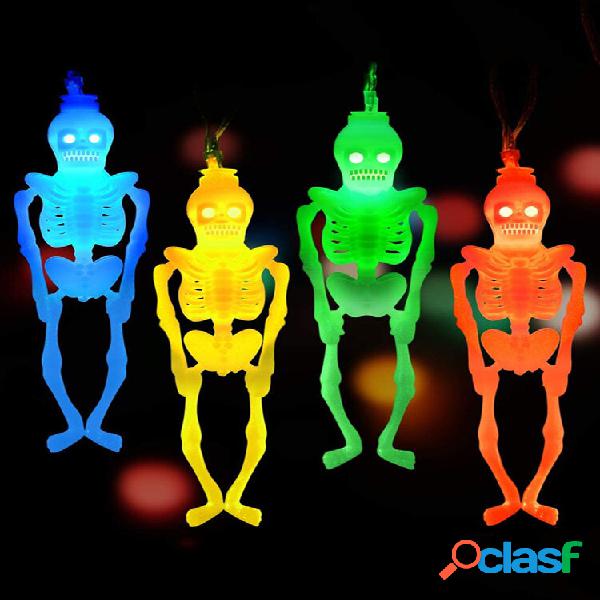 1 PC Halloween LED Luzes de corda assustadoras esqueleto em