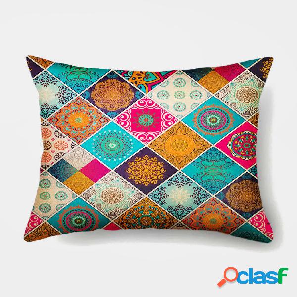 1 PC Patchwork Flowers Colorful Impressão Fronha
