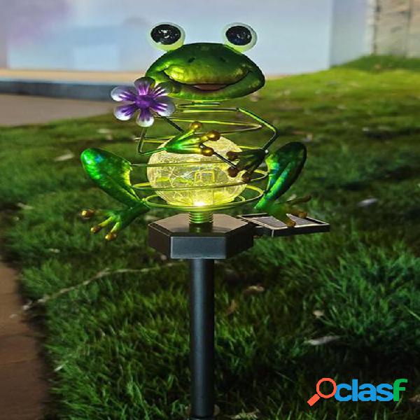 1 pc sapo bonito ferro de luz solar LED rachadura quicando