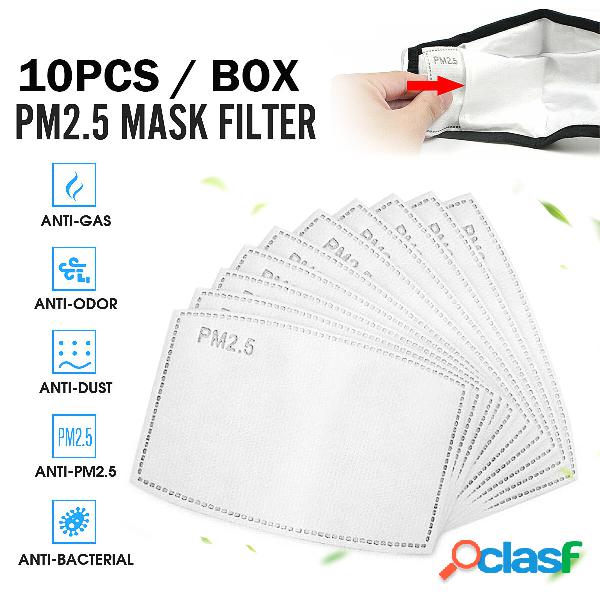 10 PCS / BOX PM2.5 P2 Face Máscara Filtros de Respiração