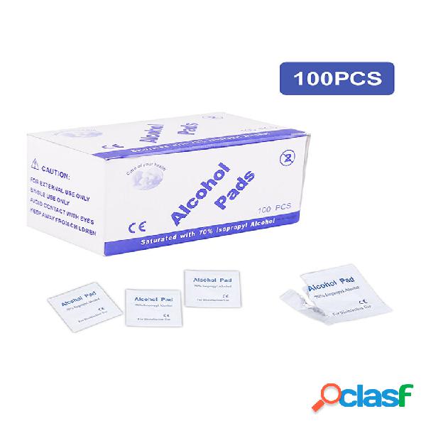 100 unidades descartáveis álcool algodão desinfecção