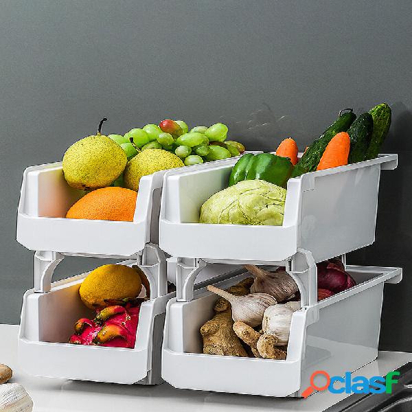 1Pc Cozinha Empilhável Multi-funcional Vegetable Storage
