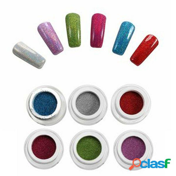 1Pc Holográfico Unhas Art Laser Pó Brilho Holo DIY