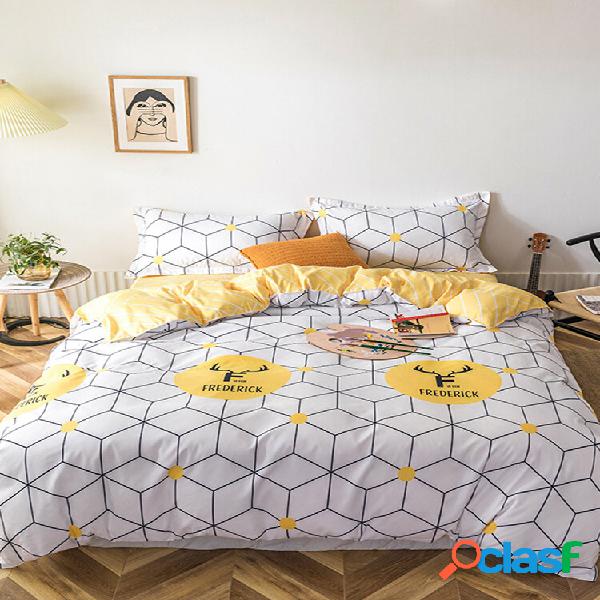 3/4 Pcs Cube Geométrico Padrão AB Lado Aloe Algodão