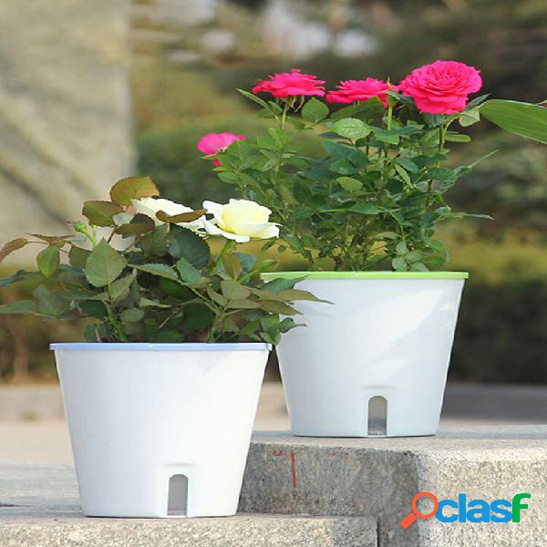 Auto-rega 3 cores Plantador de Flores Vaso de Planta Home