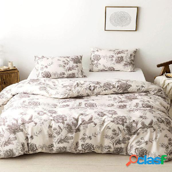 Conjunto de roupa de cama confortável com estampa de