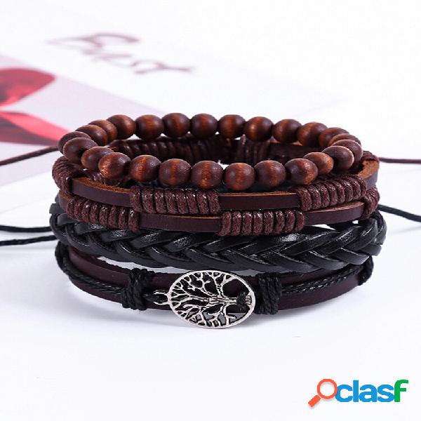 Pulseira de tecido vintage para homens pulseira de liga da