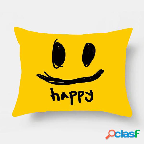 1 PC Smile Cartoon Impressão Simples Fronha Decoração de