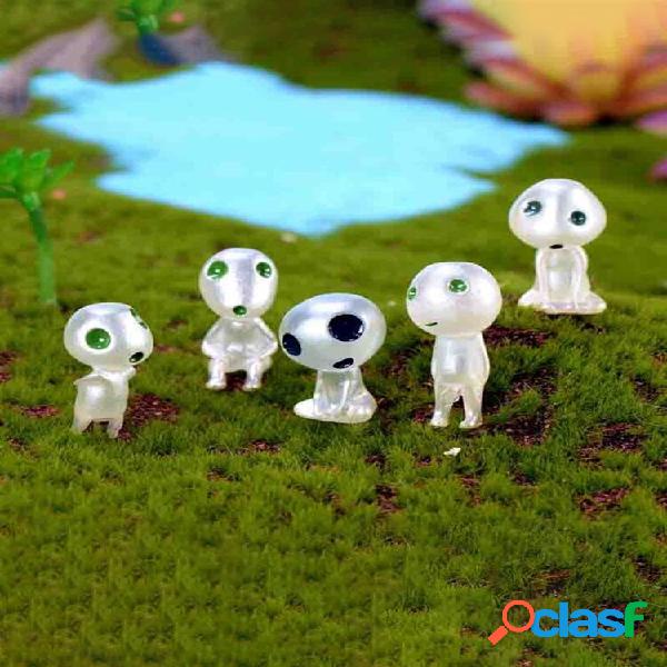 1 PC Resina Luz Luminosa Suporte Sit Tree Elves Personagem