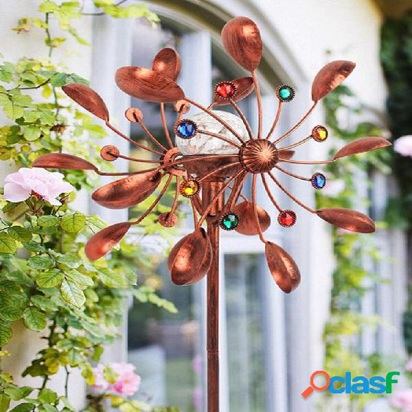151 CM Metal Garden Plug-in Windmill Decors domésticos LED