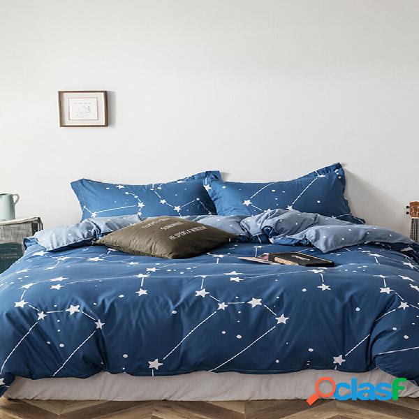 3/4 Pcs Stars Geometric Padrão AB Sided Aloe Algodão