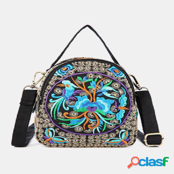 Bordado de lona crossbody Bolsa celular bolsa bolsa moeda
