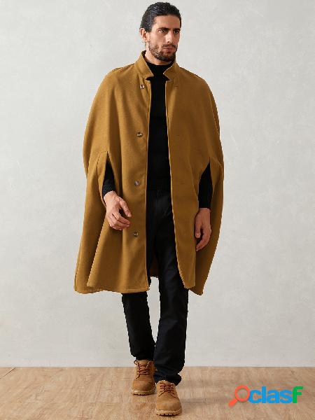 Casaco manto manto casual de lã moda masculina