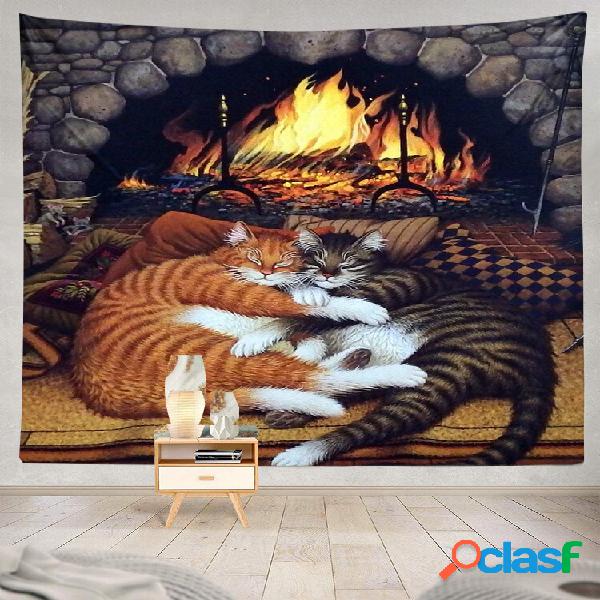 Gatos dormindo Padrão Tapeçaria Art Home Decoration
