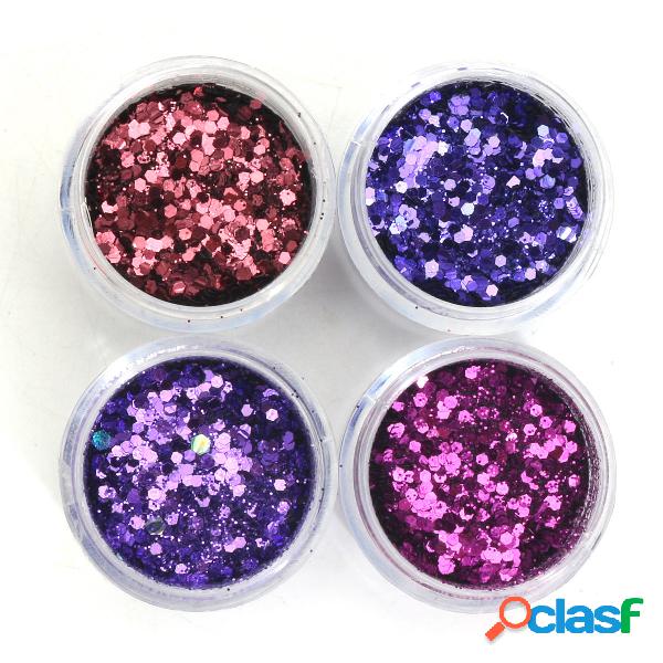 Roxo escuro Unhas Art Brilho Lantejoulas em pó 1mm Sparkly