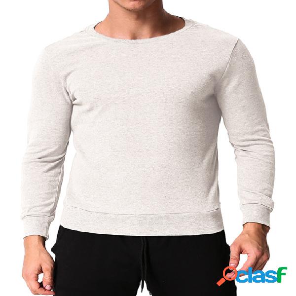 INCERUN Masculino Moda Lazer Fit Pulôver Manga Longa