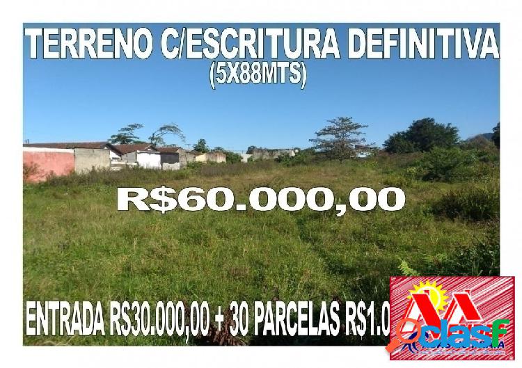 Oportunidade terreno!! Entrada R$30.000,00 + Parcelas