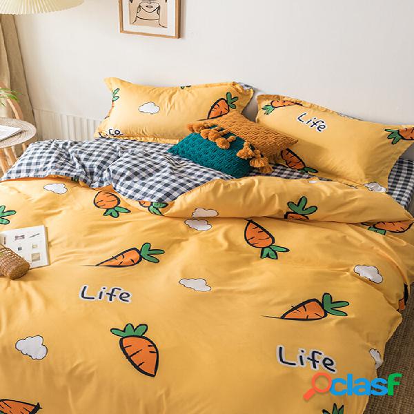 3/4 peças de cenoura e xadrez estampado ab lado aloe