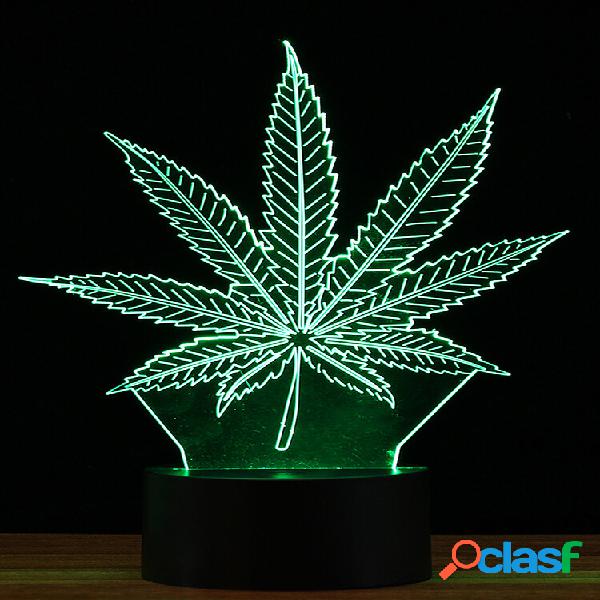 Controle Remoto 16 cores Maple Folha 3D LED Lâmpada USB com