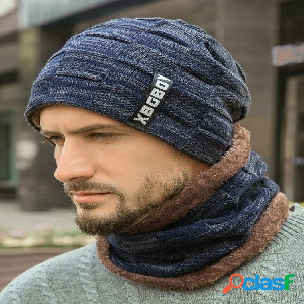 Gorro de lã acolchoado de veludo Chapéu masculino Chapéu