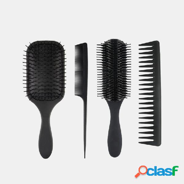 4Pcs Paddle Cabelo Escova Detangling Escova e Cabelo Set de