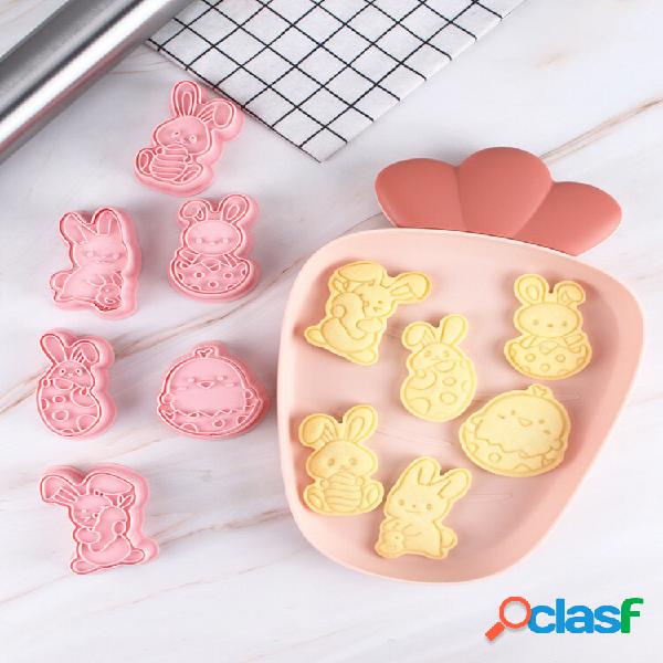 6 PCS Coelhinho da Páscoa 3D Bolo DIY Biscoito de Chocolate