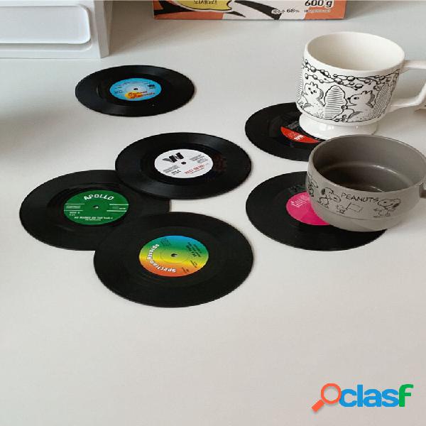 6 unidades de registro de PVC vintage placemat isolante copo
