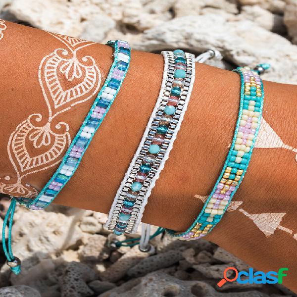 Conjunto de joias pulseira de liga vintage geométrica