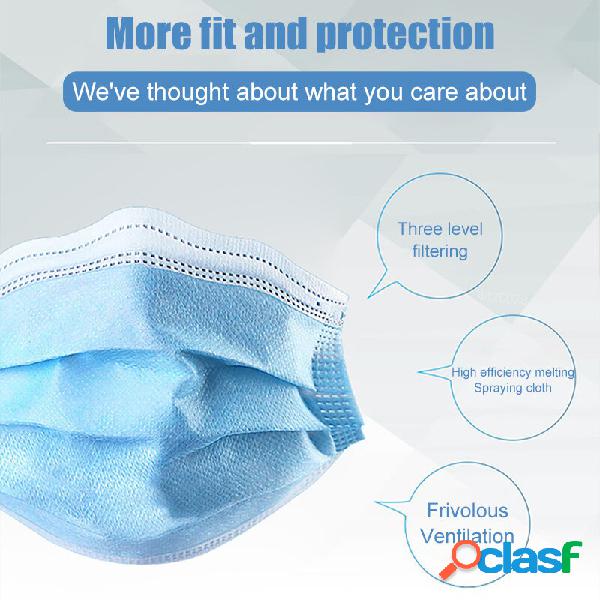 10PCS 95% Filtration 3-Ply Masks Descartáveis Máscaras