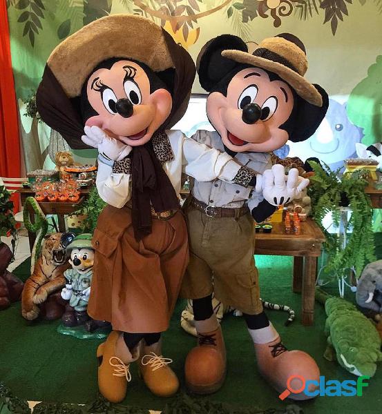 Animação de festas com os personagens vivos Mickey e