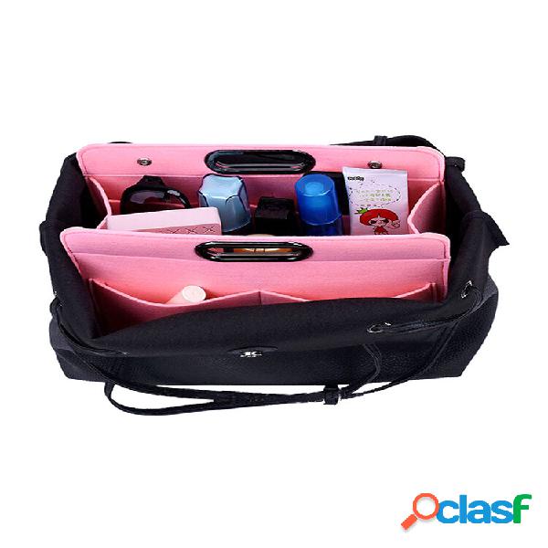 Felt Cosmetic Bolsa Bolsa de Feltro Multifuncional Feminina
