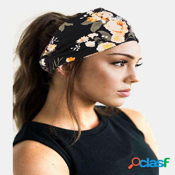 Flor Algodão Cabelo Banda Ornamentos Soft Fita Elástica