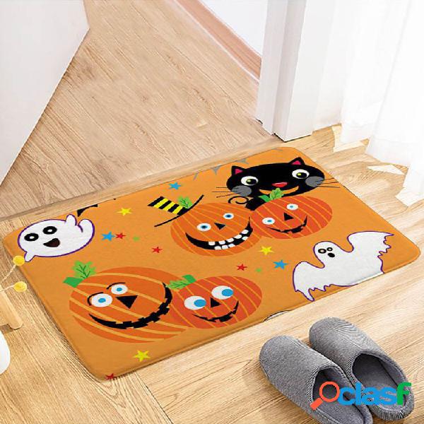 1 PC Dia das Bruxas Flanela Estampada Capacho Absorvente