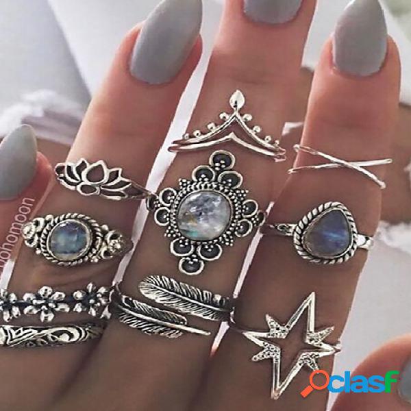 Carve embelezada de cristal prateado Padrão Conjunto de
