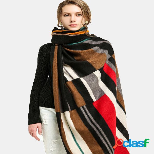 Caxemira artificial feminina de uso duplo Colorful com
