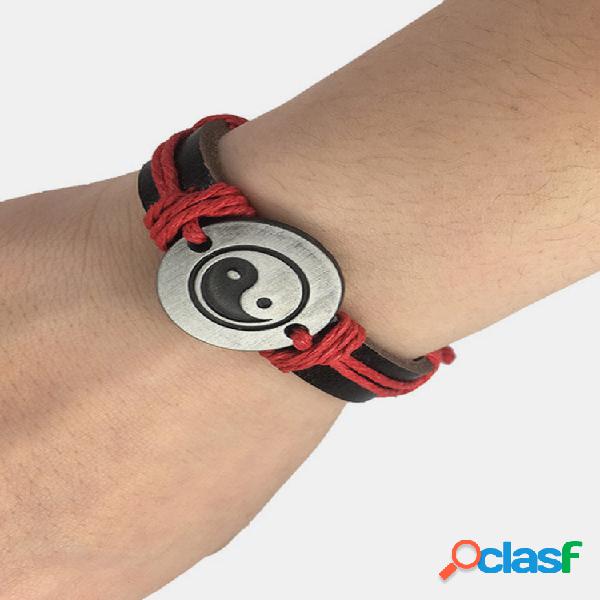 Pulseira unissex vintage Yin Yang Gossip Pulseira masculina