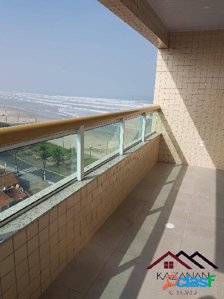 Apartamento novo, pé na areia em Praia Grande