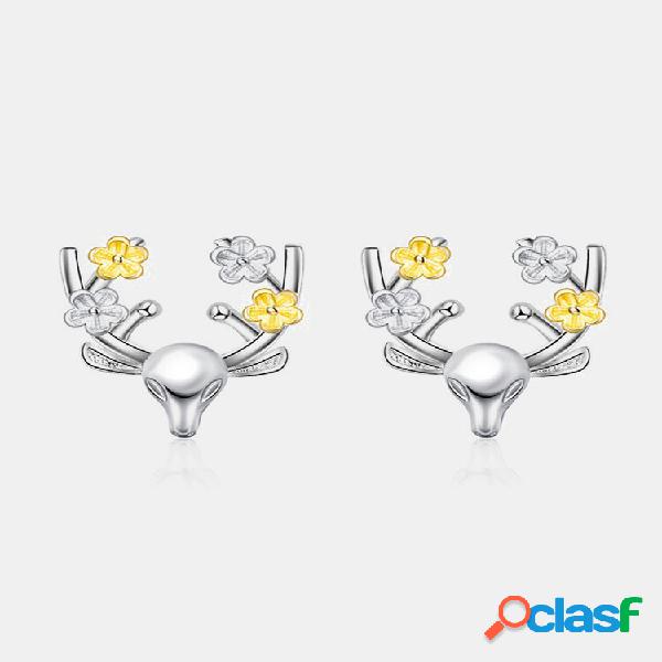 Natal Cute Animal Women Orelha Stud Elk Head Brincos